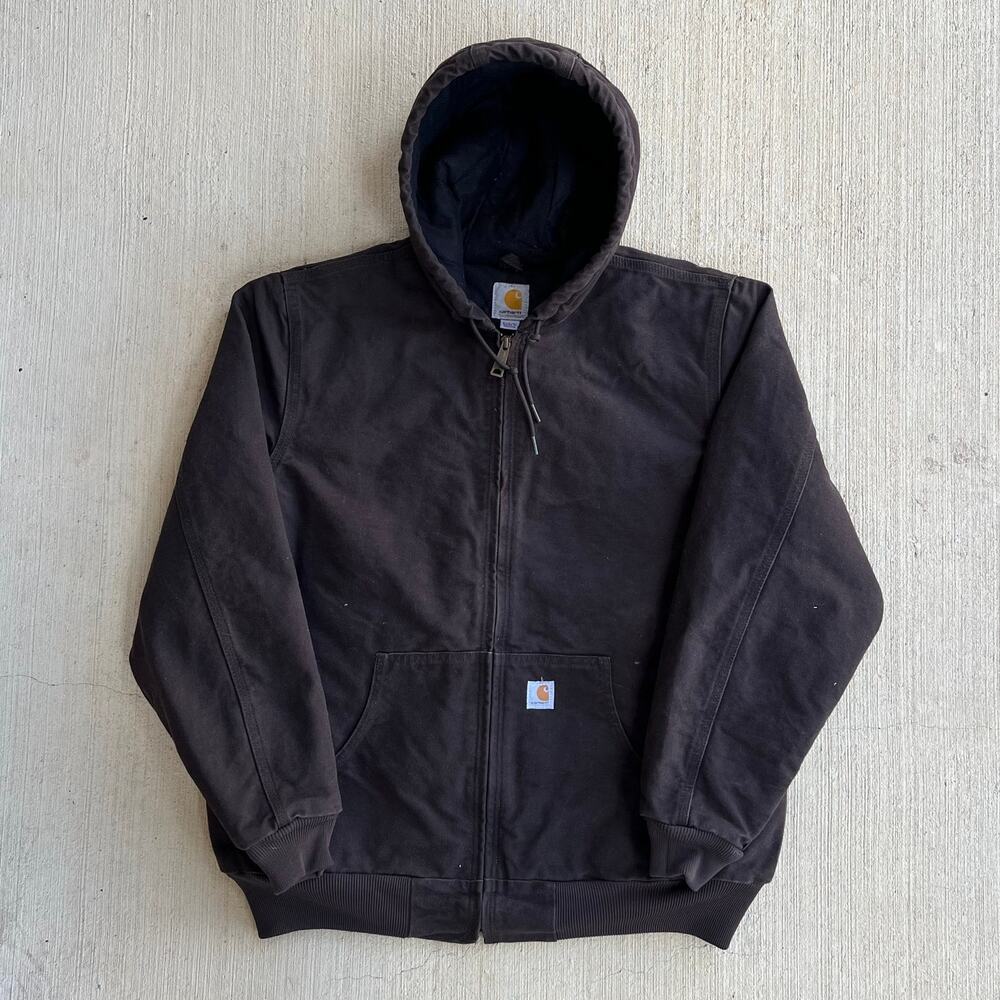 Carhartt WOMENS WJ130 DKB brown hooded work wear jacket